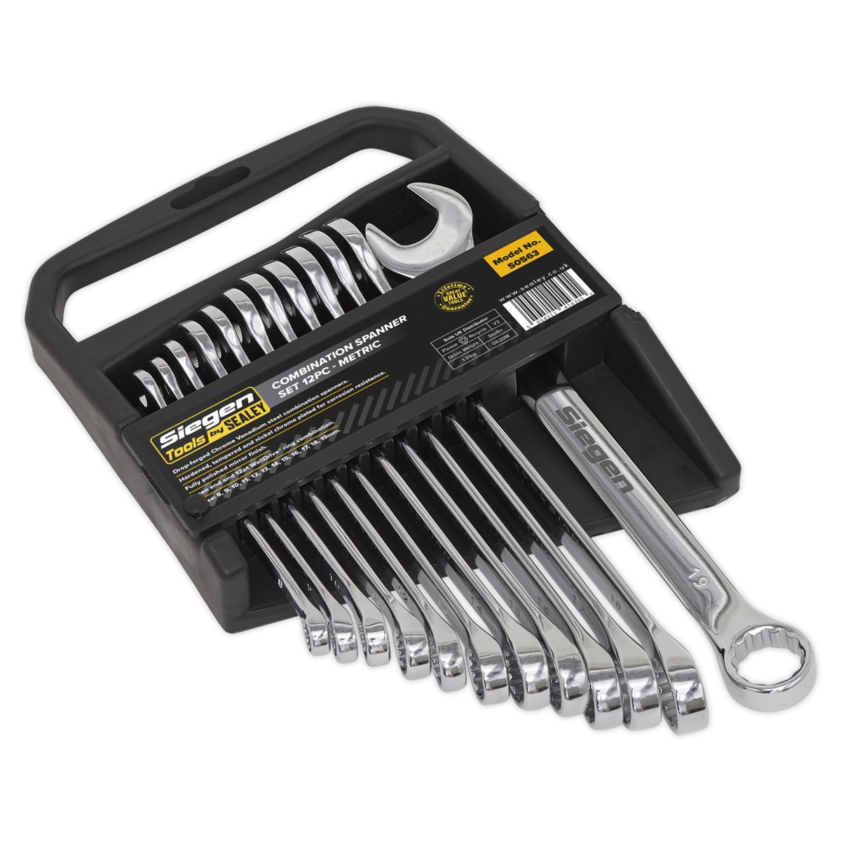 Sealey Combination Spanner Set 12pc Metric S0563