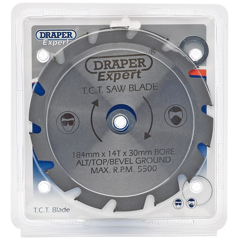 Draper Circular TCT Nail Cutting Saw Blade 184mm x 30mm 28.6mm 20mm 16mm x 14T - 09497