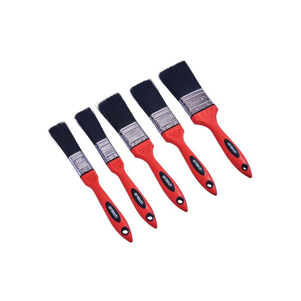 5 Piece No Loss Paint Brushes Soft Handle Painting Decorating Cleaning Varnish - G4390