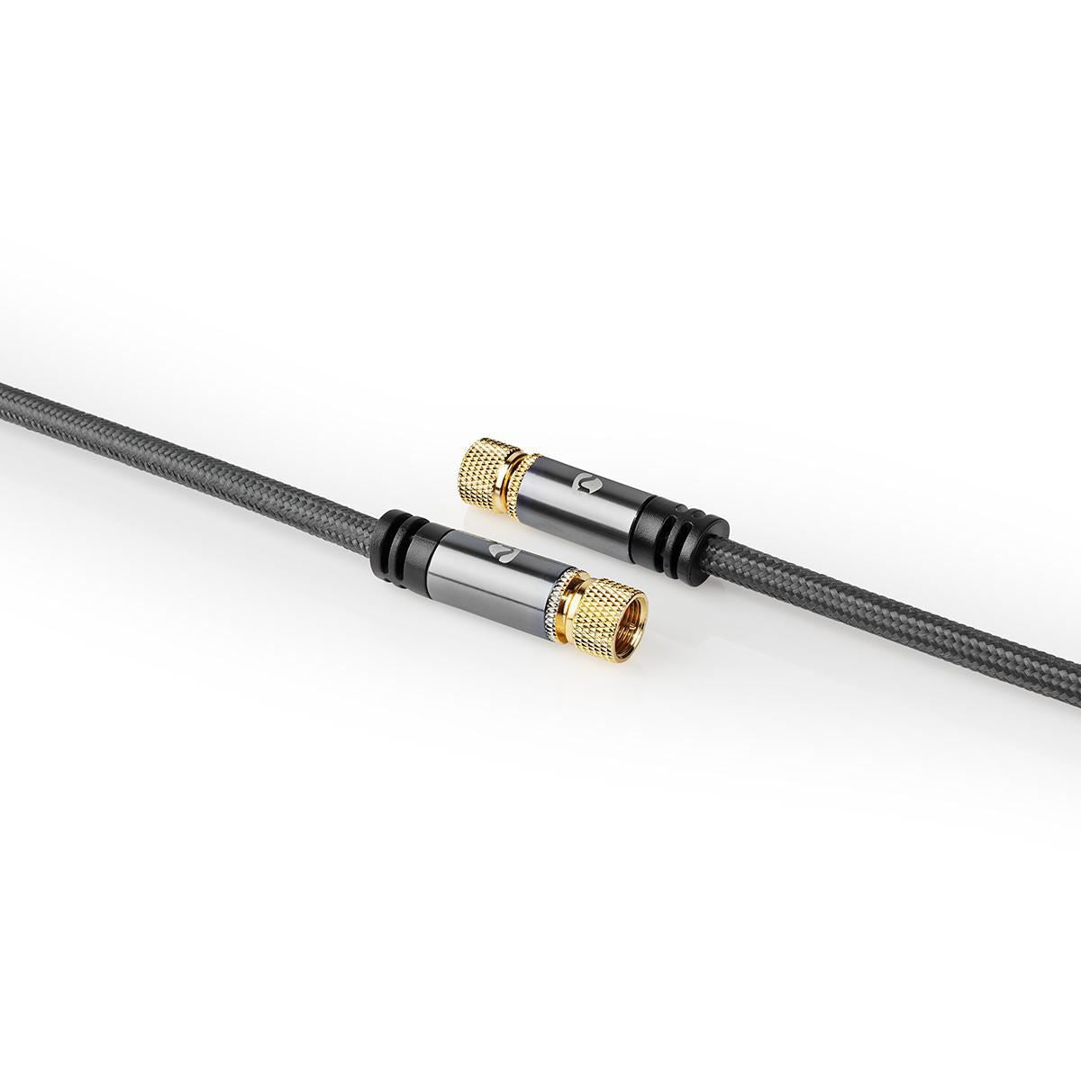 Nedis Satellite and Antenna Cable F Male to F Male 5m Gun Metal Grey - CSTB41000GY50