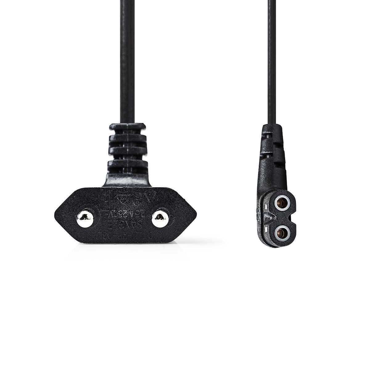 Nedis Power Cable Euro Plug Angled to IEC-320-C7 Left/Right 2m Black