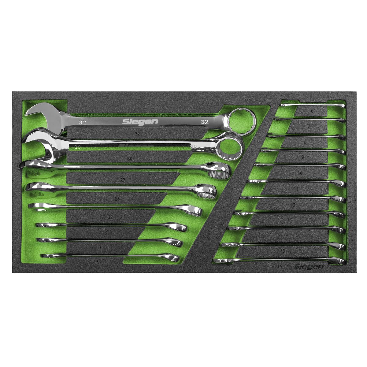 Sealey Siegen Tool Tray with Combination Spanner Set 19pc - Metric S01272