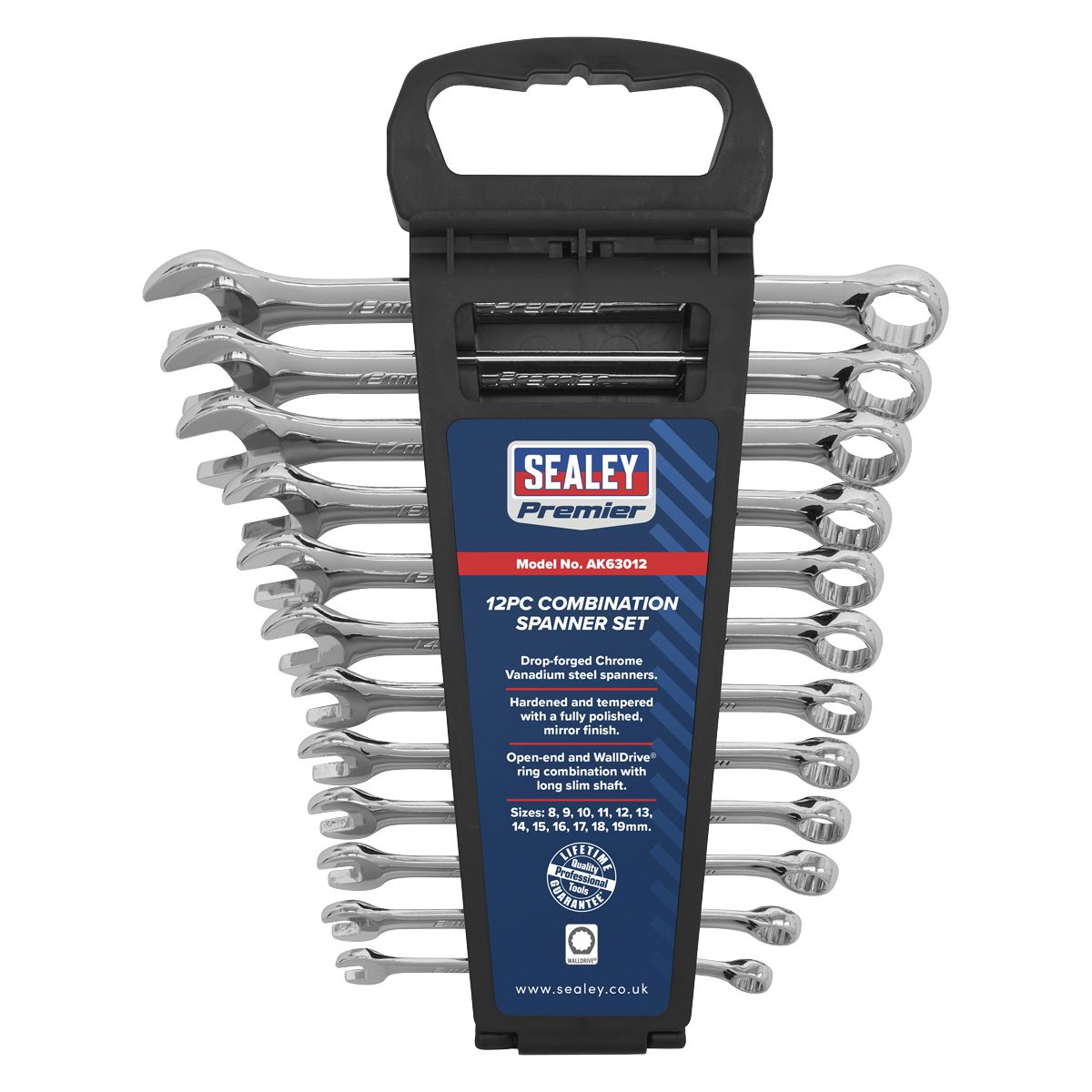 Sealey Combination Spanner Set 12pc Metric AK63012