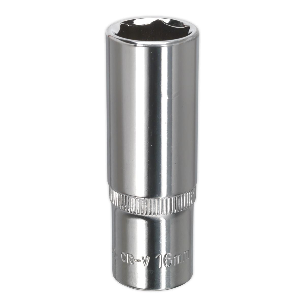 Sealey WallDrive Socket 16mm Deep 3/8"Sq Drive Fully Polished SP3816D