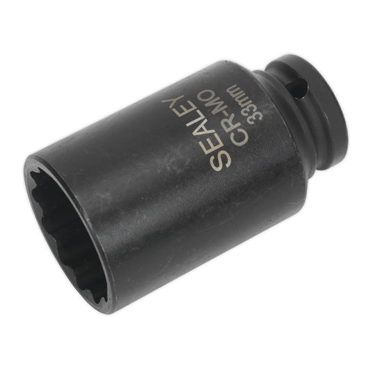 Sealey Impact Socket 33mm 12pt Bi-Hex Deep 1/2"Sq Drive SX0041