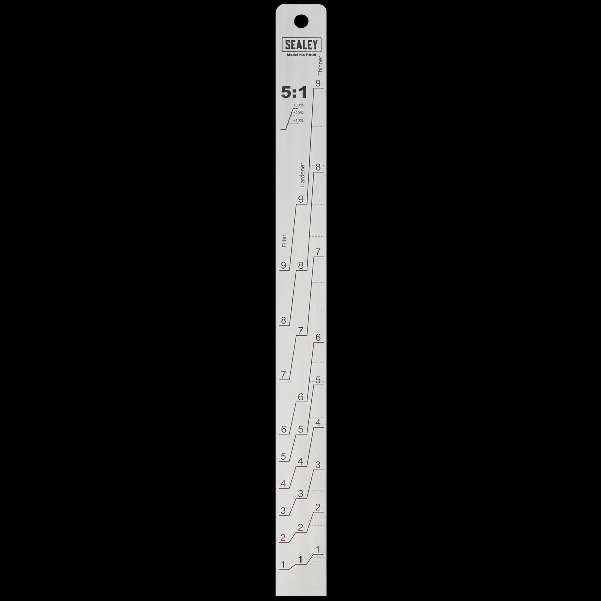 Sealey Aluminium Paint Measuring Stick 5:1/5:3 PA08