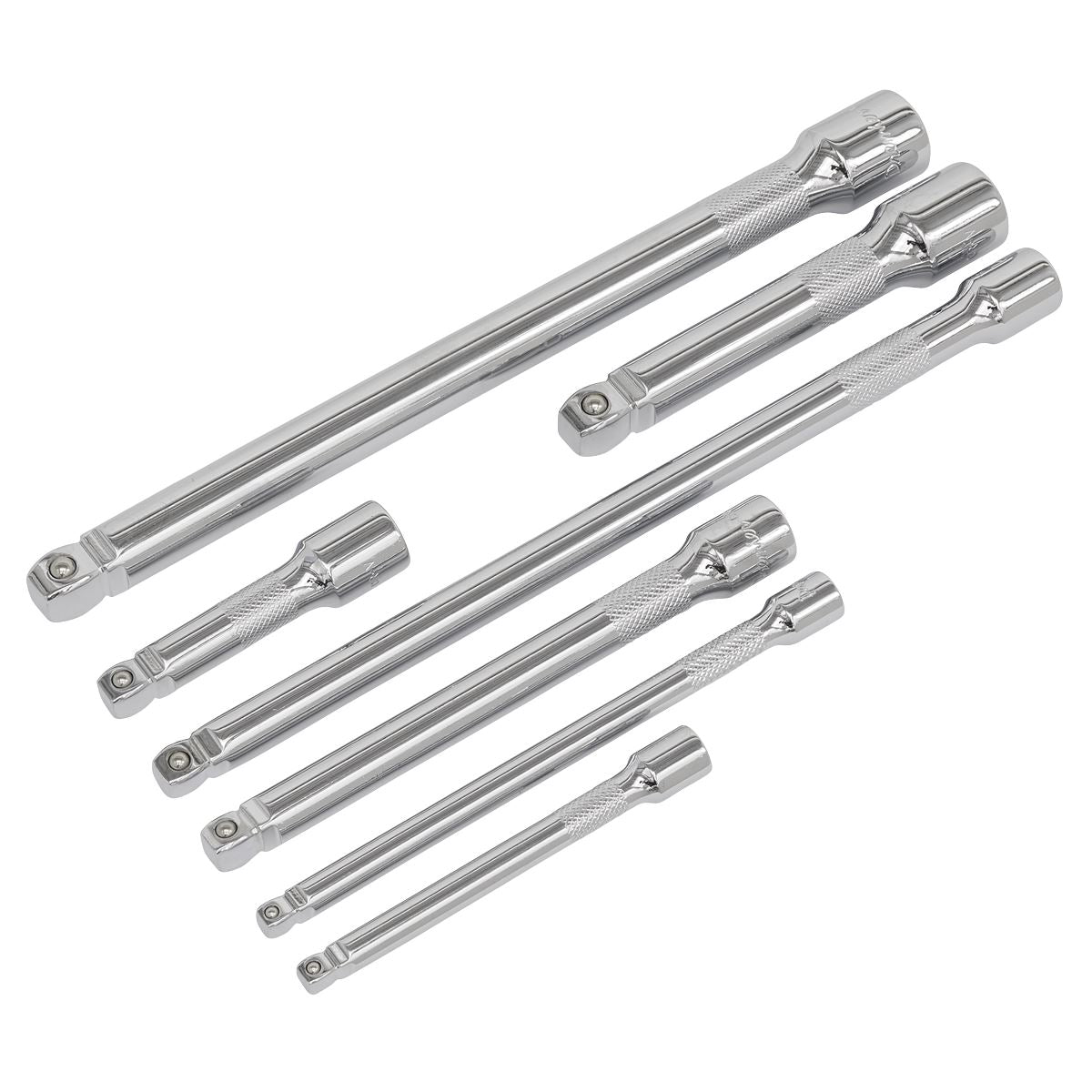 Sealey Wobble/Rigid Extension Bar Set 7pc 1/4", 3/8" & 1/2"Sq Drive AK770