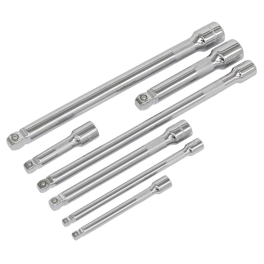 Sealey Wobble/Rigid Extension Bar Set 7pc 1/4", 3/8" & 1/2"Sq Drive AK770