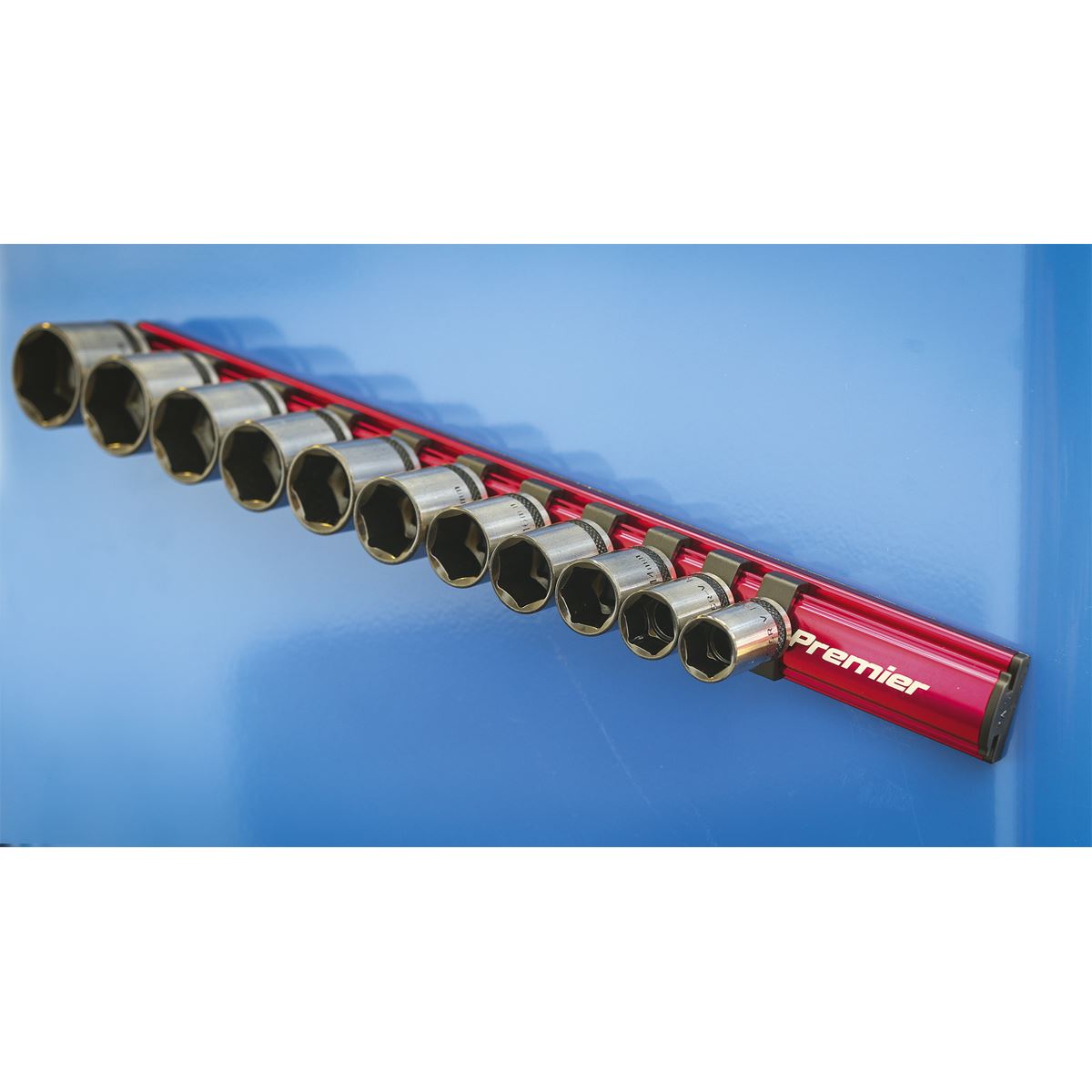 Sealey Socket Retaining Rail Magnetic 3/8"Sq Drive 12 Clips AK27083
