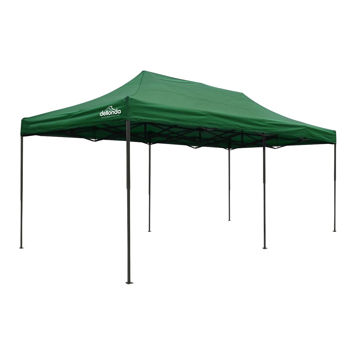 Sealey Dellonda Premium 3x6m Pop-Up Gazebo, Heavy Duty, PVC Coated, Water Resistant Fabric, Supplied with Carry Bag, Rope, Stakes & Weight Bags - Dark Green Canopy DG140