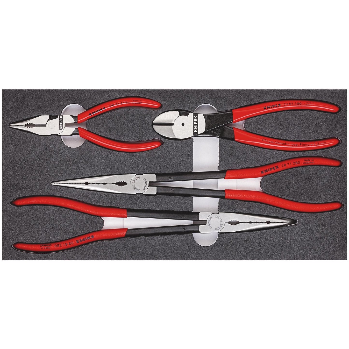 KNIPEX 00 20 01 V16 Set Of Pliers In a Foam Tray, 4 Parts