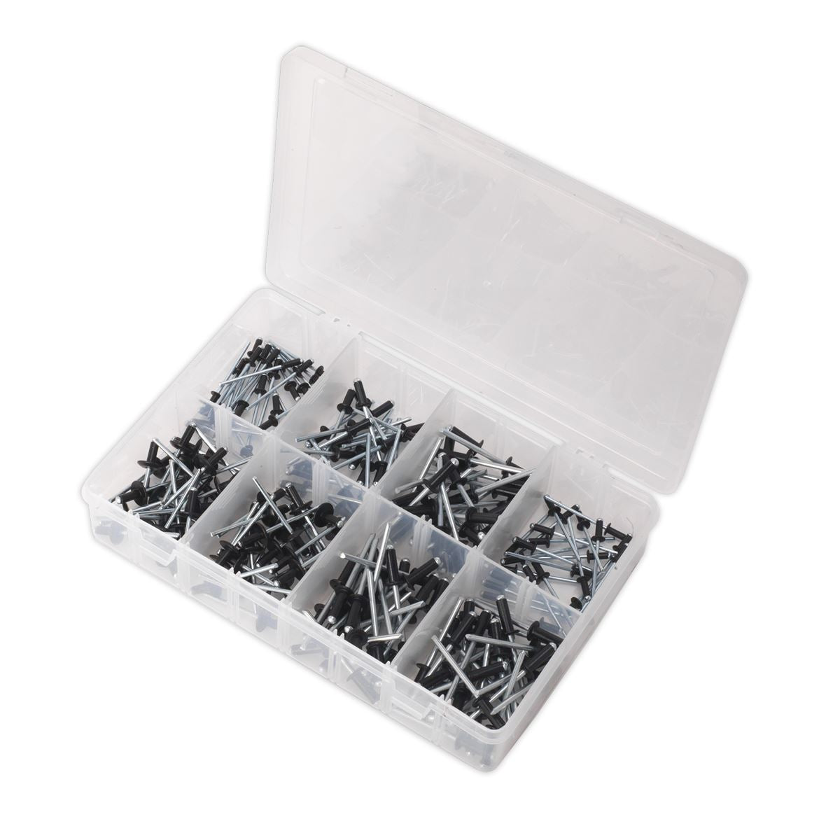 Sealey Rivet Assortment 200pc Black Anodised AB074BR