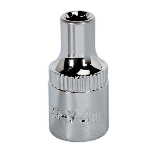 Sealey WallDrive Socket 4mm 1/4"Sq Drive Fully Polished SP1404
