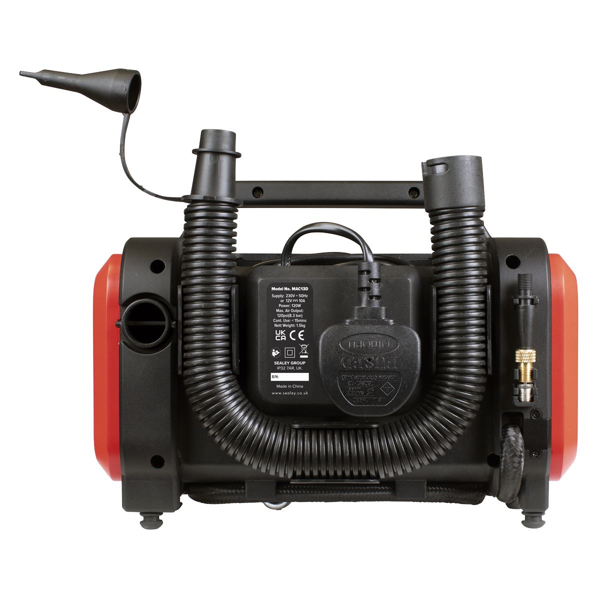 Sealey Tyre Inflator & High-Volume Air Pump 12V/230V AC MAC13D