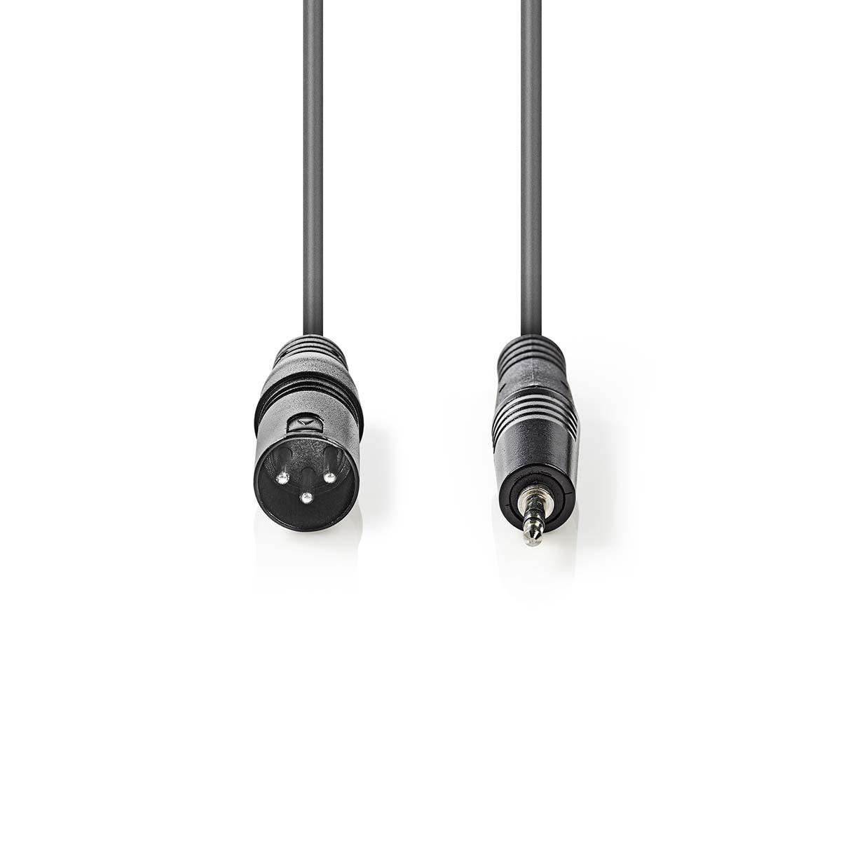 Nedis XLR Audio Cable XLR 3-Pin Male to 3.5mm Male 3m Grey COTH15300GY30