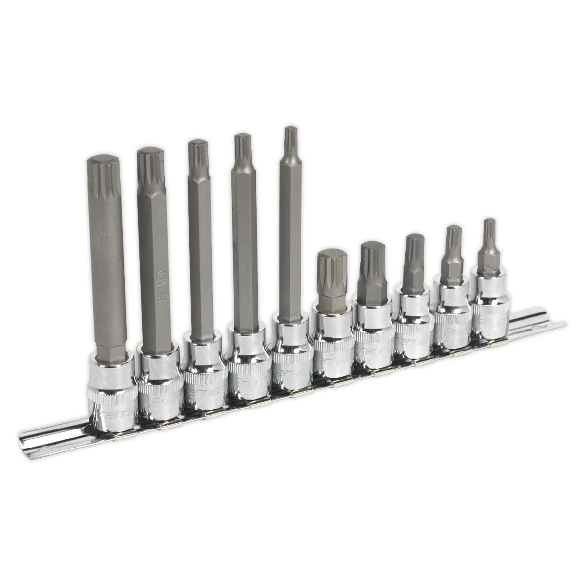 Sealey Spline Socket Bit Set 10pc 3/8"Sq Drive AK6216