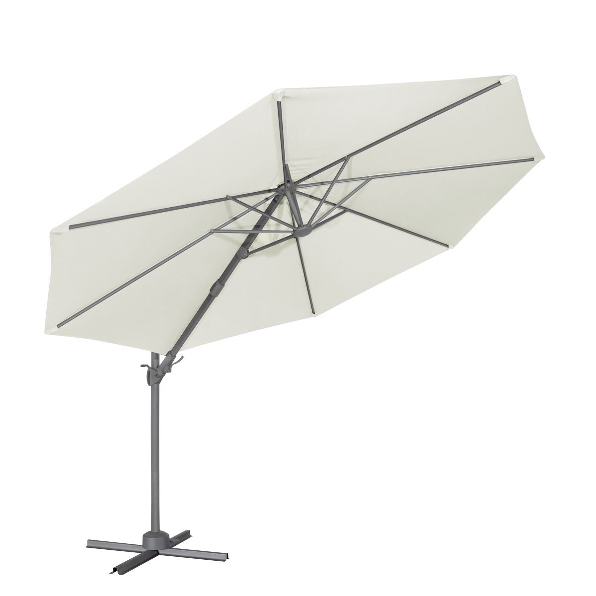 Dellonda Cantilever Parasol with 360� Rotation, Tilt & Cover 3m - Cream DG268