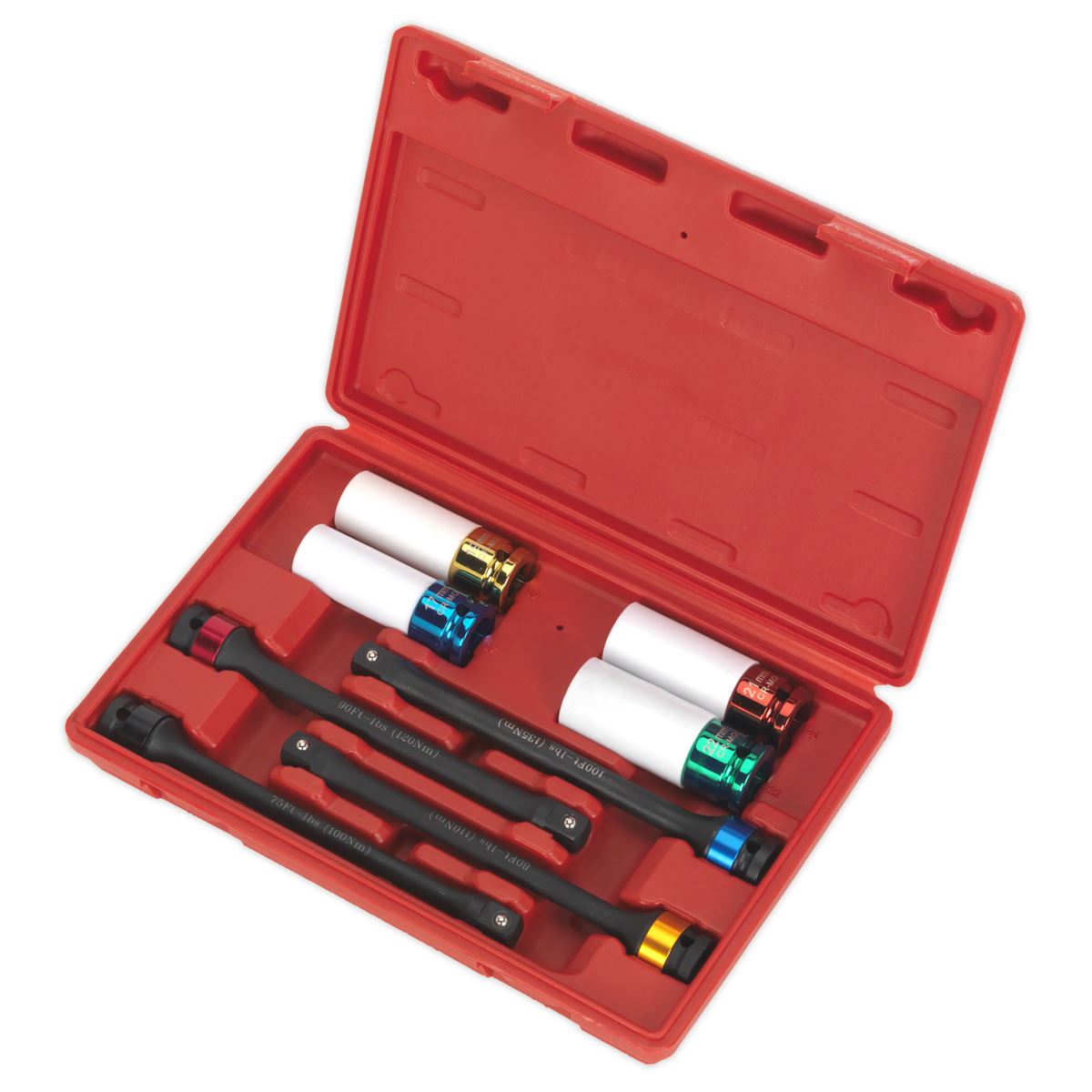 Sealey Torque Stick & Alloy Wheel Impact Socket Set 8pc 1/2"Sq Dr AK2243