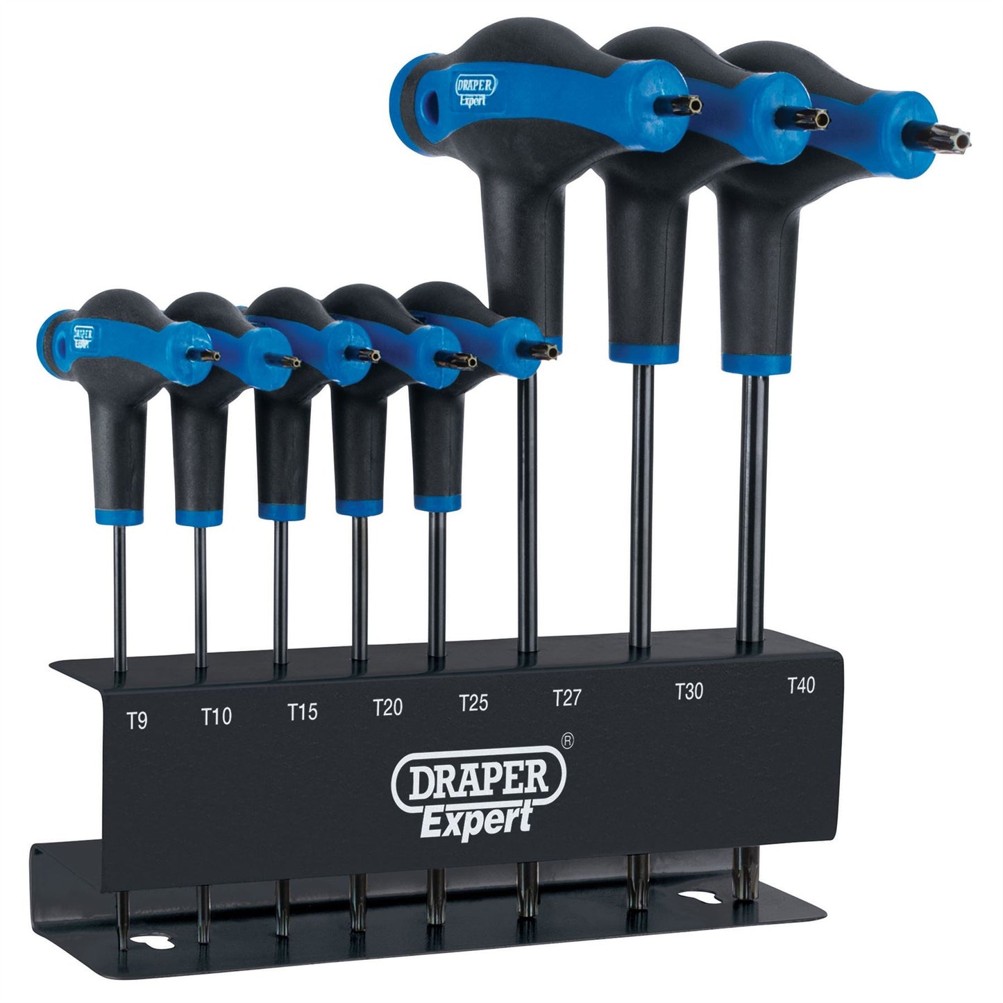 Draper Expert 8 Pce T-Handle Metric TORX/TX Key/Wrench Set T9-T40 + Stand 33872