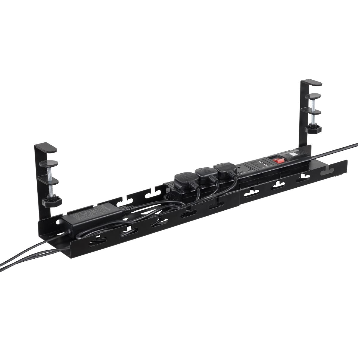 Dellonda Extendable Cable Management Tray 435/730 x 130 x 190 - Black DH276