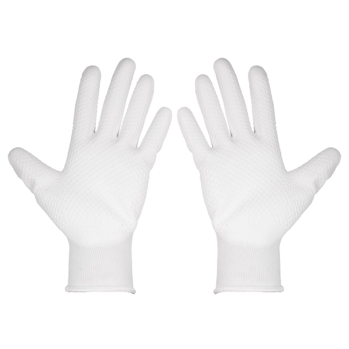 Sealey White Precision Grip Gloves - (Large) - Pack of 6 Pairs SSP50L/6