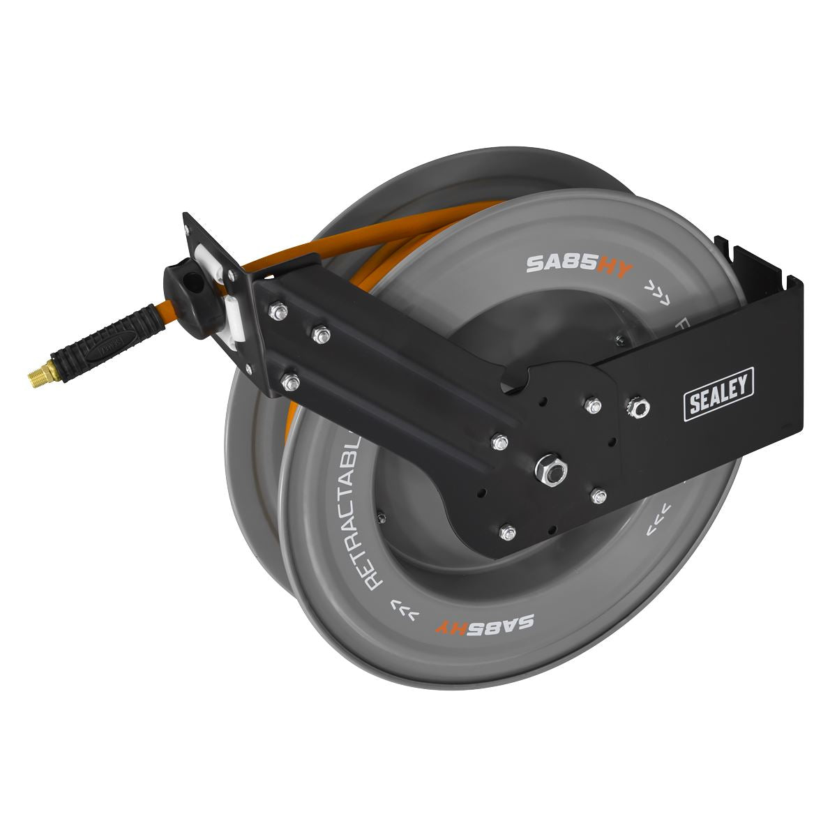 Sealey 20m Retractable High-Visibility Hybrid Air Hose with Steel Reel 10mm ID