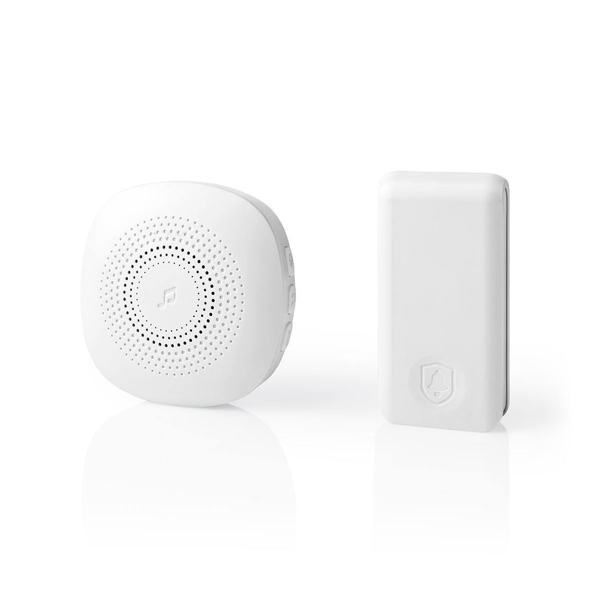 Nedis EU Wireless Doorbell Set Mains Powered 80dB Signal range 100m IP44 White - DOORBK240CWT