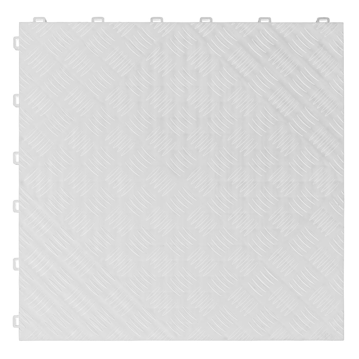 Sealey Polypropylene Floor Tile-White Treadplate 400x400mm Pk of 9 FT3W