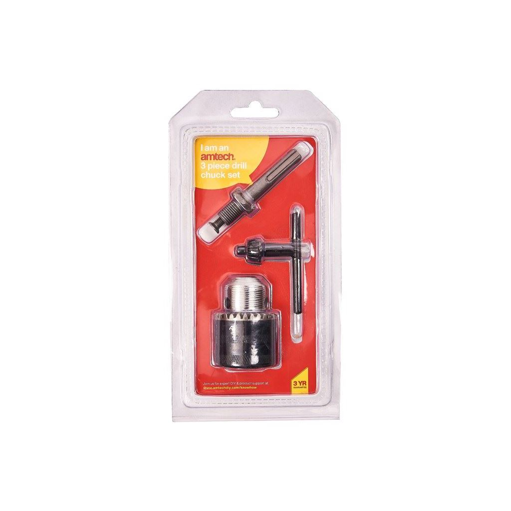 Drill Chuck Adaptor & Key SDS Plus Hammer Rotary 3x Nut Tool Reversing Female - V1282
