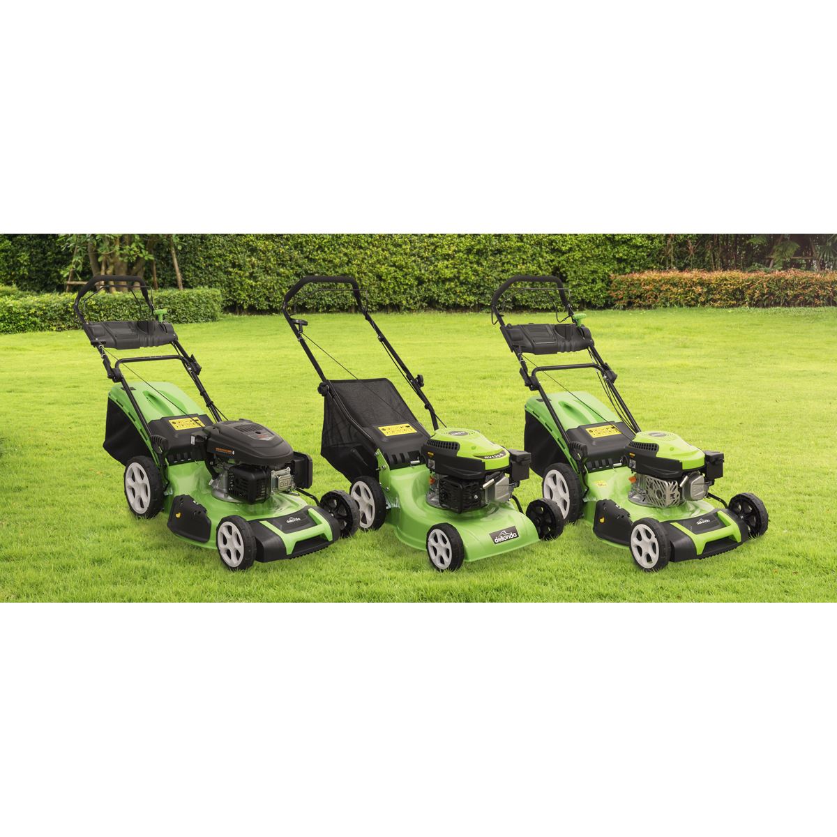 Dellonda Self Propelled Petrol Lawnmower Grass Cutter with Height Adjustment & Grass Bag 171cc 20"/51cm 4-Stroke Engine DG102