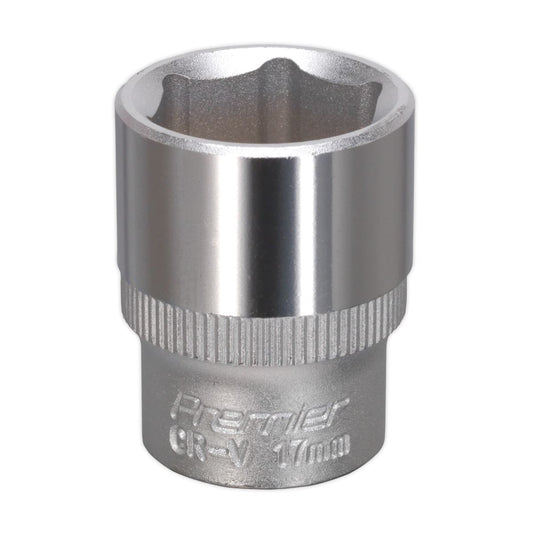 Sealey WallDrive Socket 17mm 3/8"Sq Drive S3817