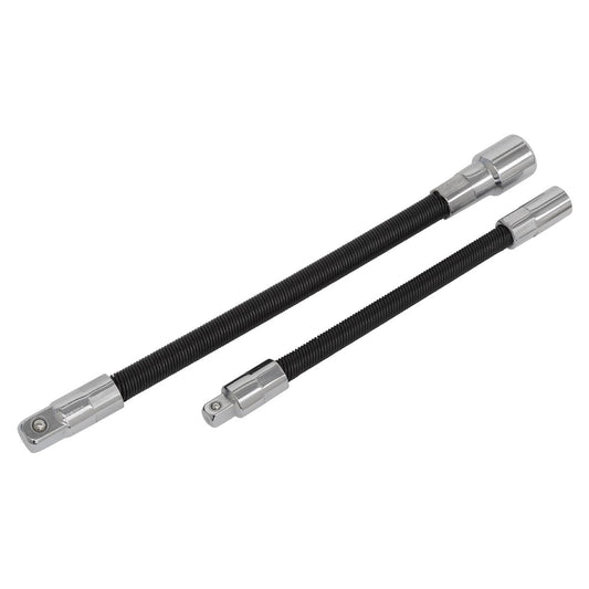 Sealey Flex Extension Adaptor Set 2pc 1/4"Sqx150mm & 3/8"Sqx200mm AK7341
