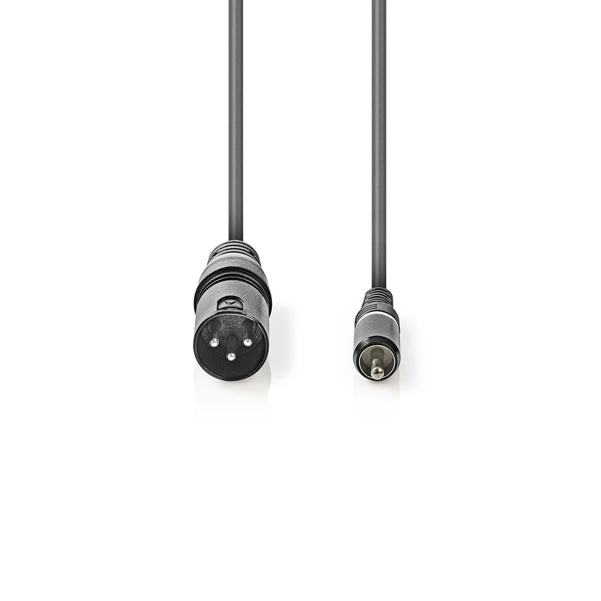Nedis XLR Audio Cable XLR 3-pin Male to RCA Male 1.5m Grey COTH15205GY15