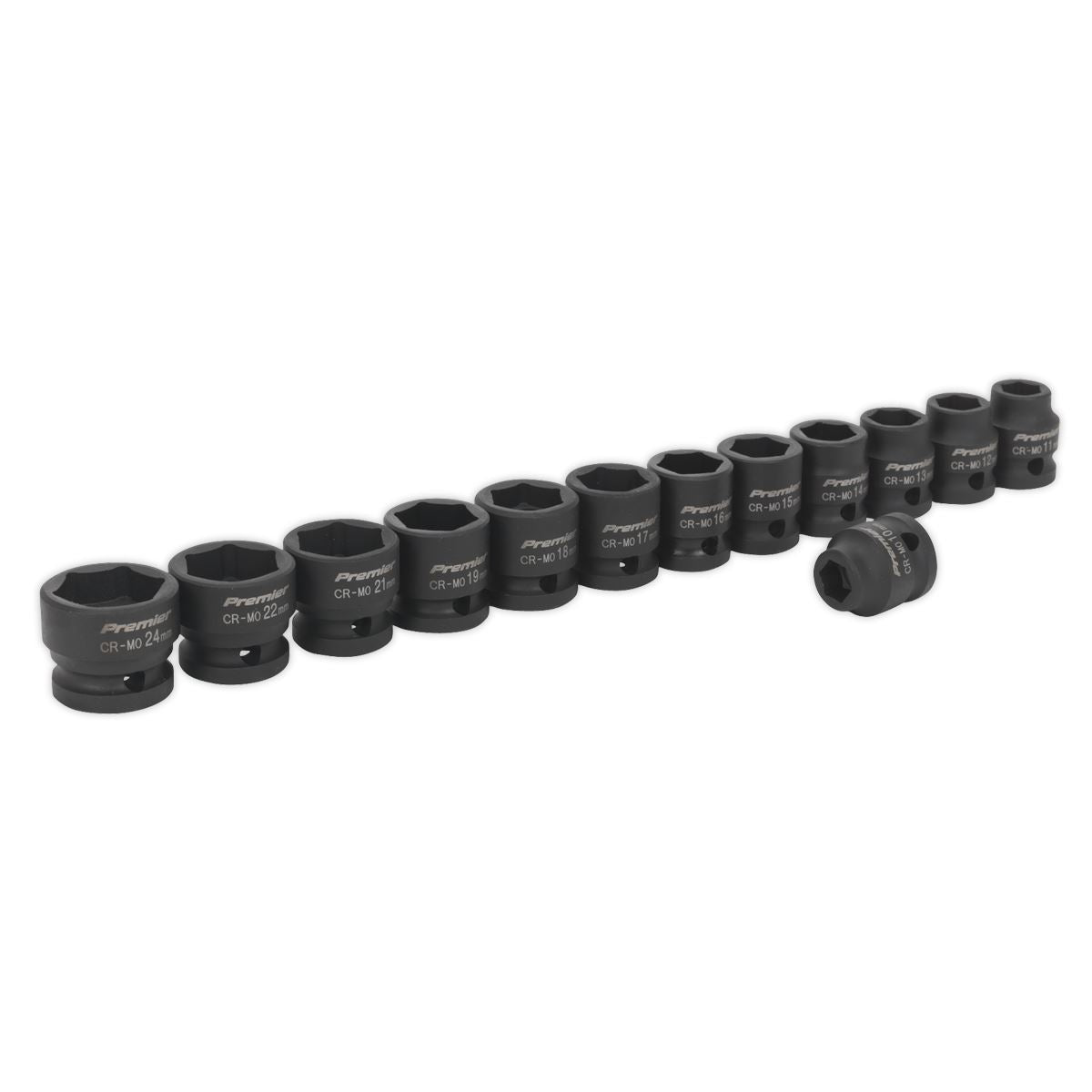 Sealey Impact Socket Set 13pc 1/2"Sq Drive Low Profile Metric AK5613LP