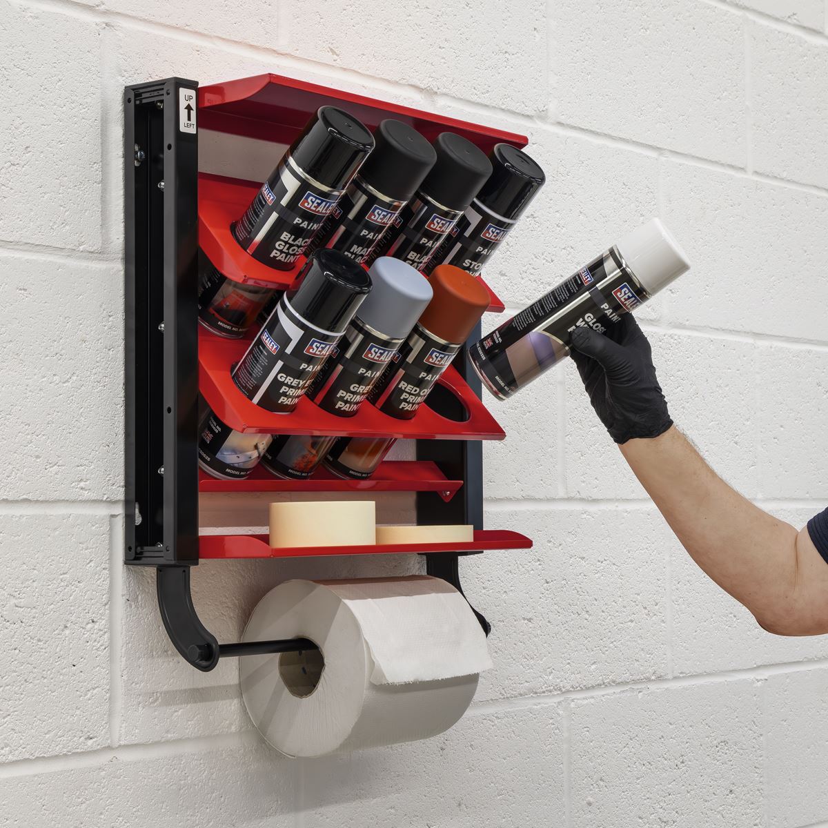 Sealey Spray Can Storage Rack with 8 Can Holders APSCR8