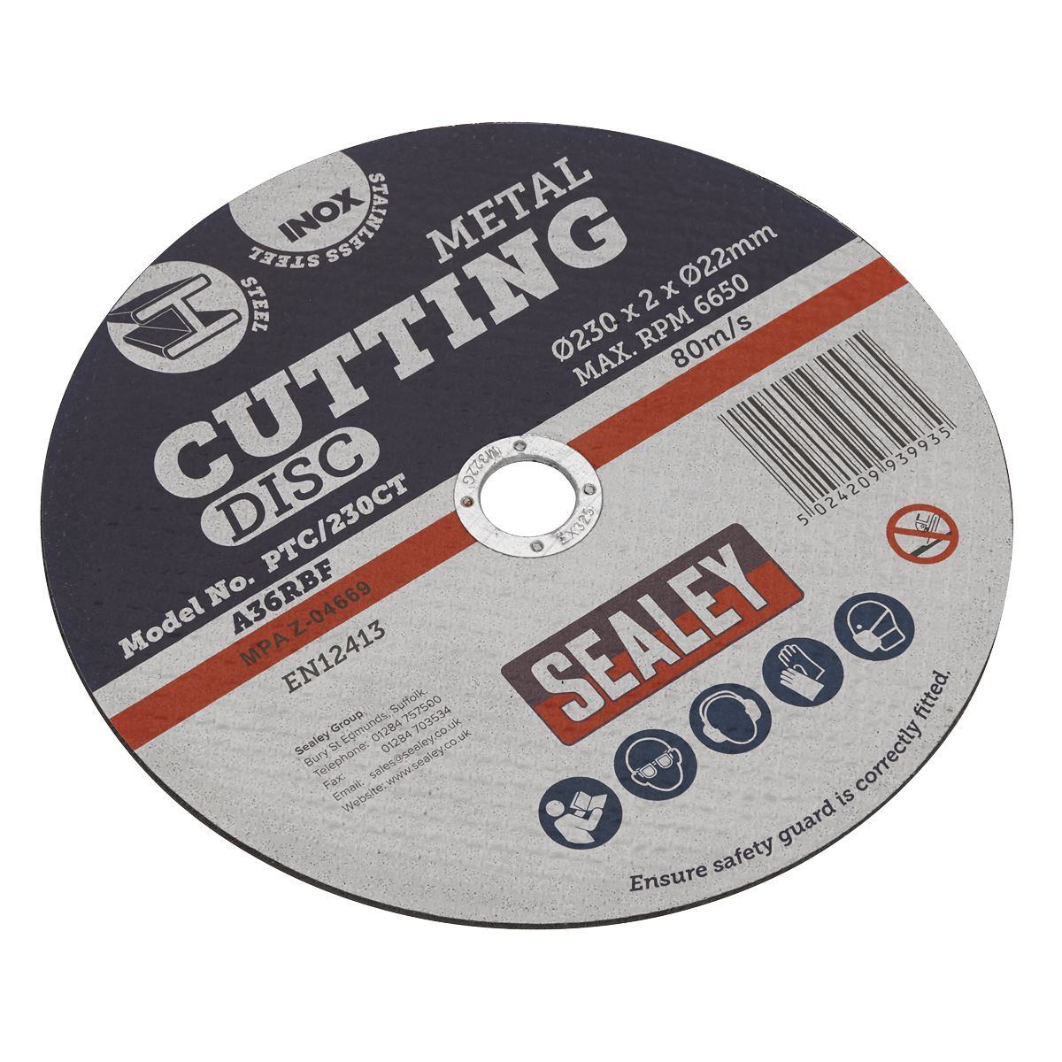 Sealey Cutting Disc Pack 230 x 2mm 22mm Bore PTC/230CT50