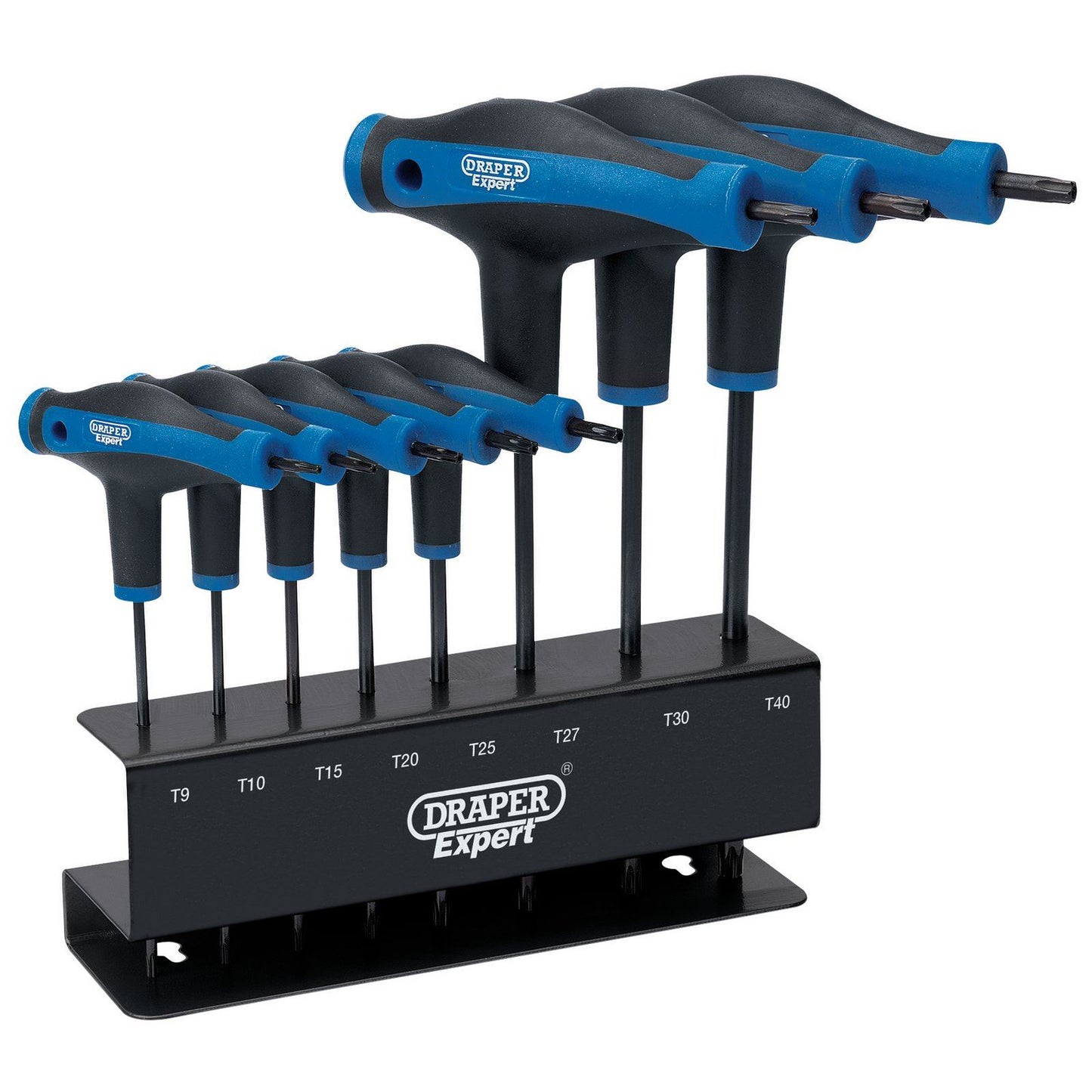 Draper Expert 8 Pce T-Handle Metric TORX/TX Key/Wrench Set T9-T40 + Stand 33872