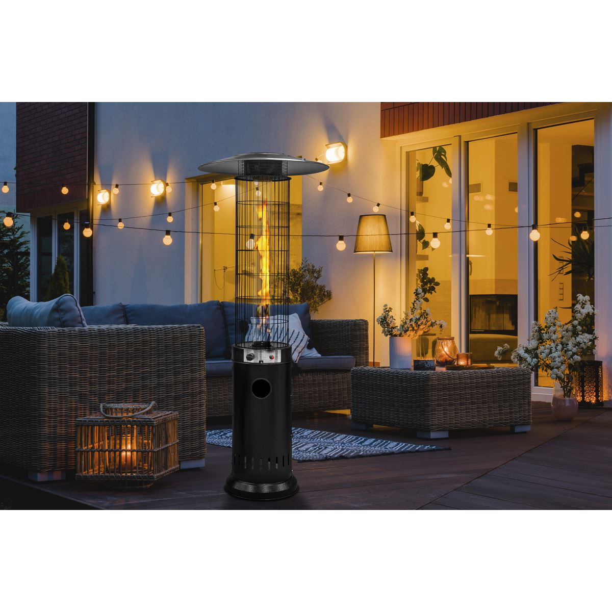 Dellonda Gas Patio Heater 13kW for Commercial & Domestic Use, Black DG124