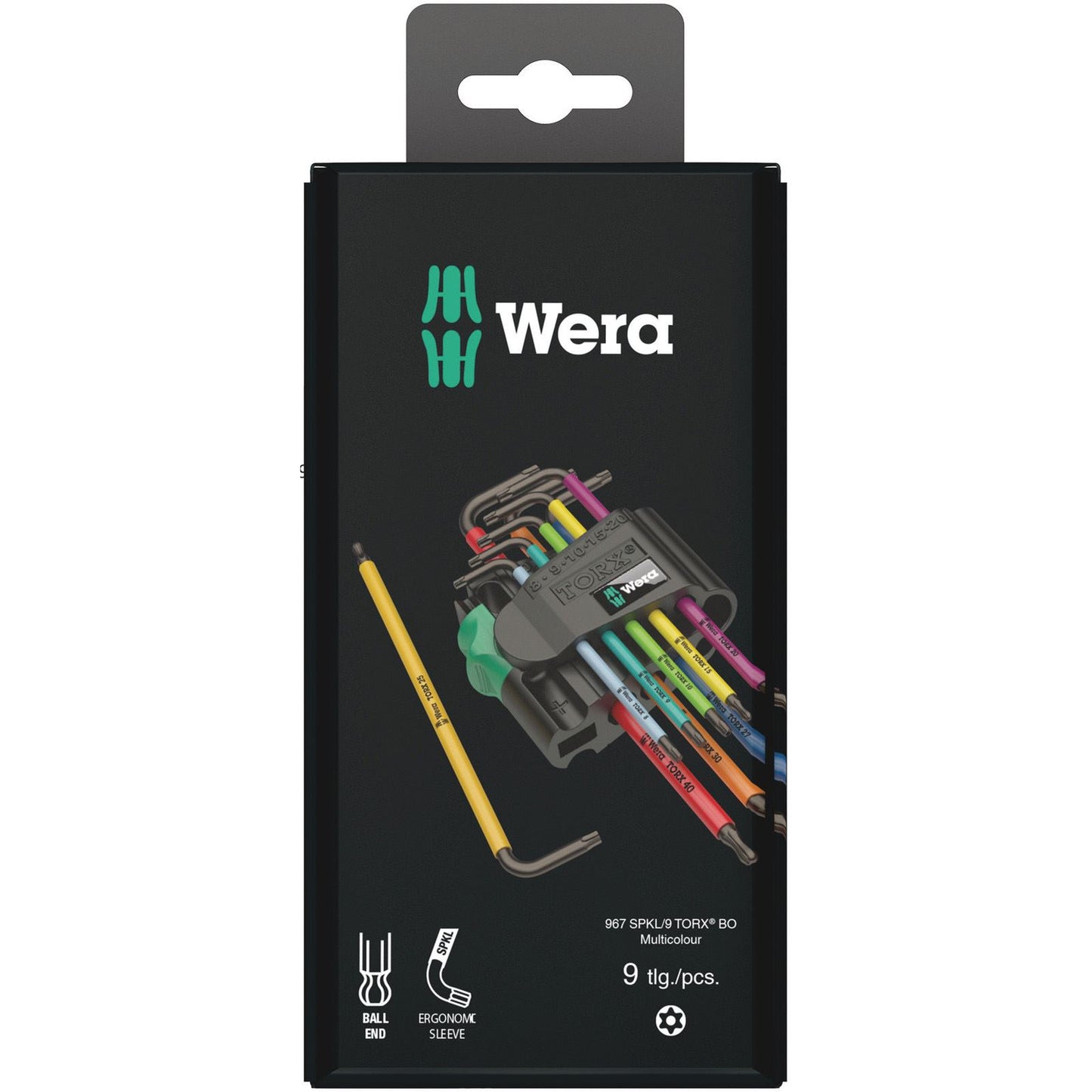 Wera 967Spkl/9Bo Sb TX Key Set T8-T40 Multicolour 9Pc 073599