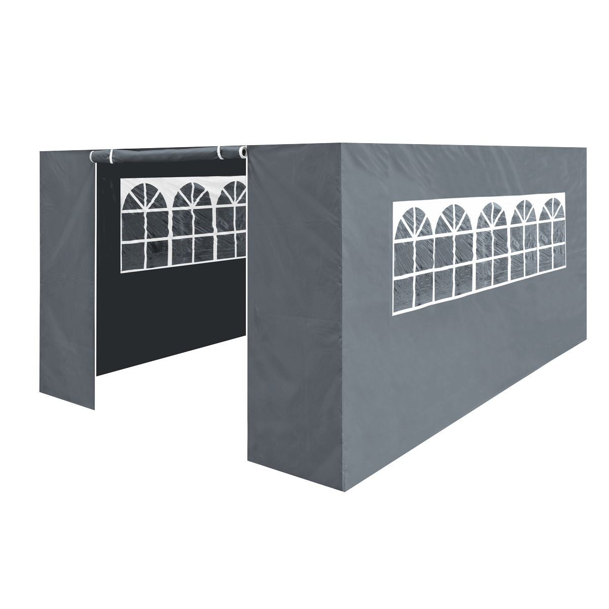 Dellonda Premium Side Walls/Doors/Windows for 3x4.5m Gazebo/Marquee Models Grey