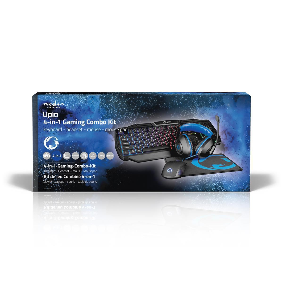 Gaming Combo Kit 4-in-1 Keyboard, Headset, Mouse & Mouse Pad US Layout - GCK41100BKUS