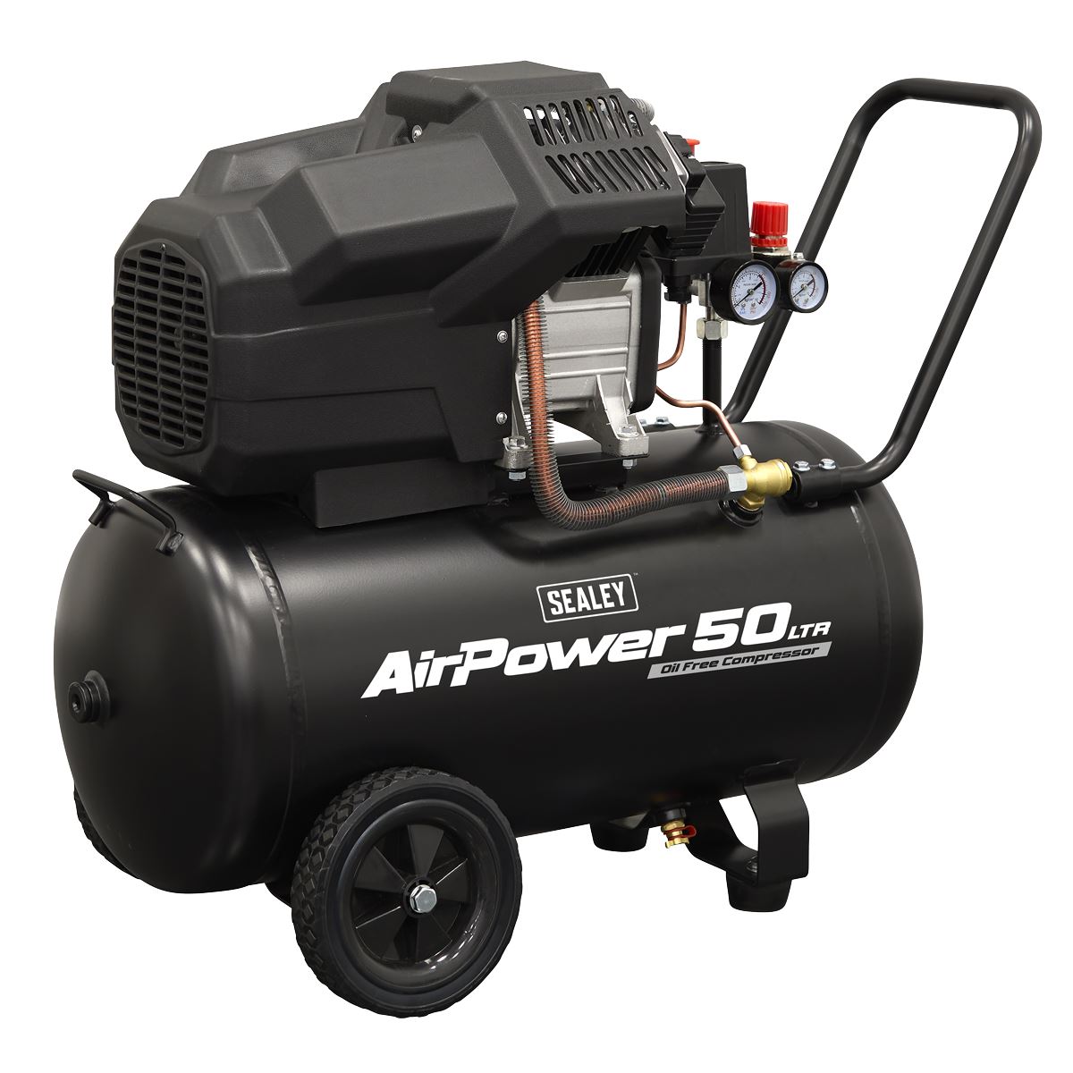 Sealey Air Compressor 50L V-Twin Oil Free Direct Drive 3hp SAC5002