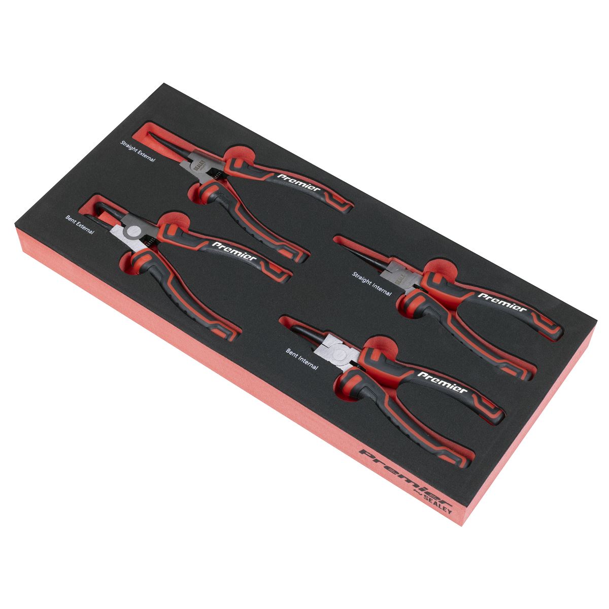 Sealey Premier Circlip Pliers Set with Tool Tray 4pc TBT57