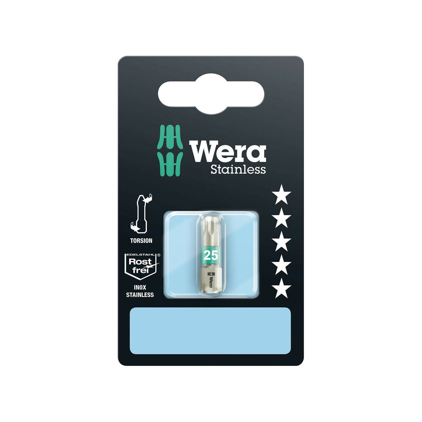 Wera 3867/1Ts Sb Bit TX25/25 Stainless Torsion Carded 073623