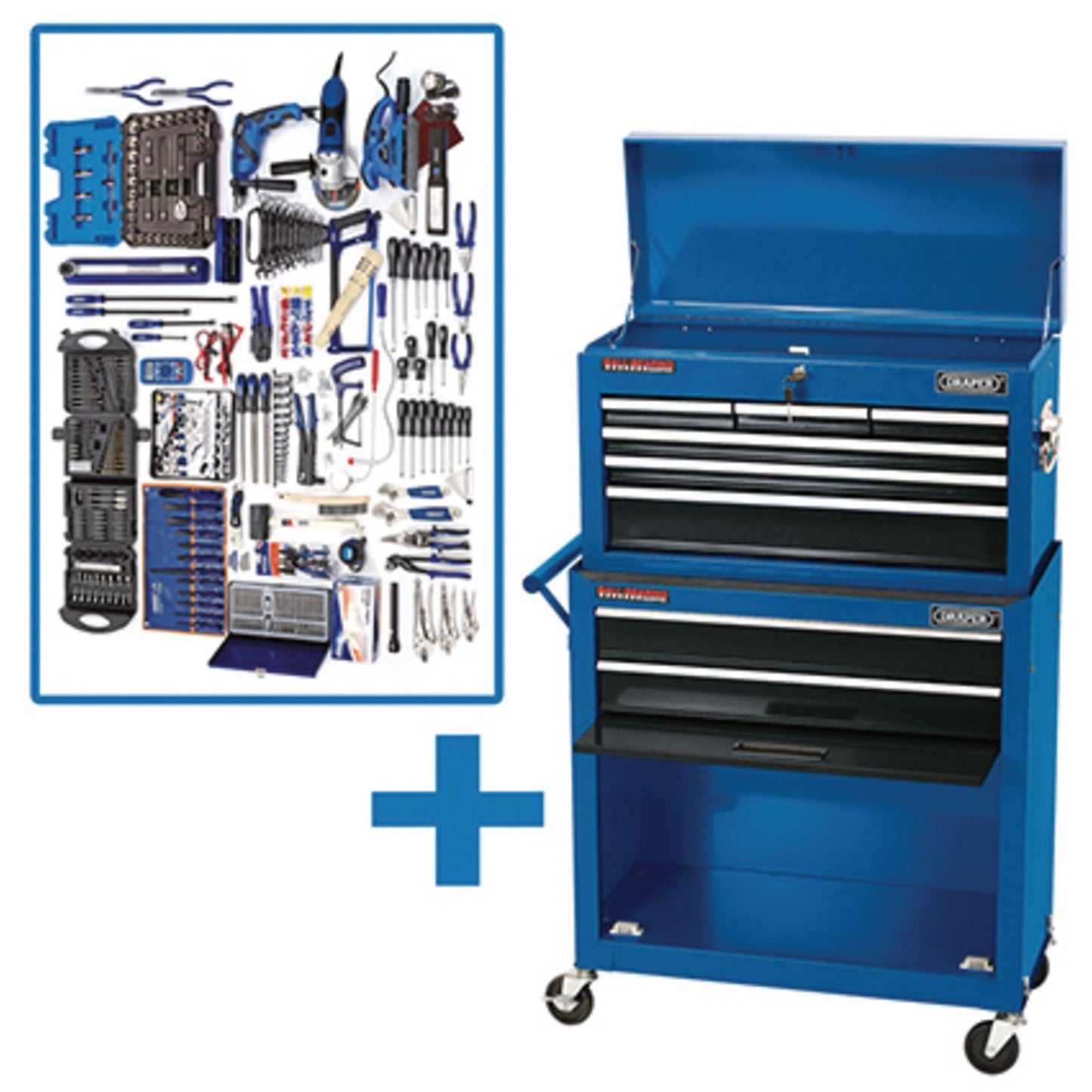 Draper 8 Drawer Tool Chest Roller Cabinet Kit 51286 PTK2A Professional tool Kit