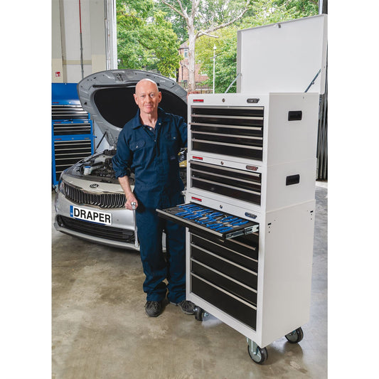 Draper 26" Tool Chest 5 Drawer White Ball Bearing Runners 35738