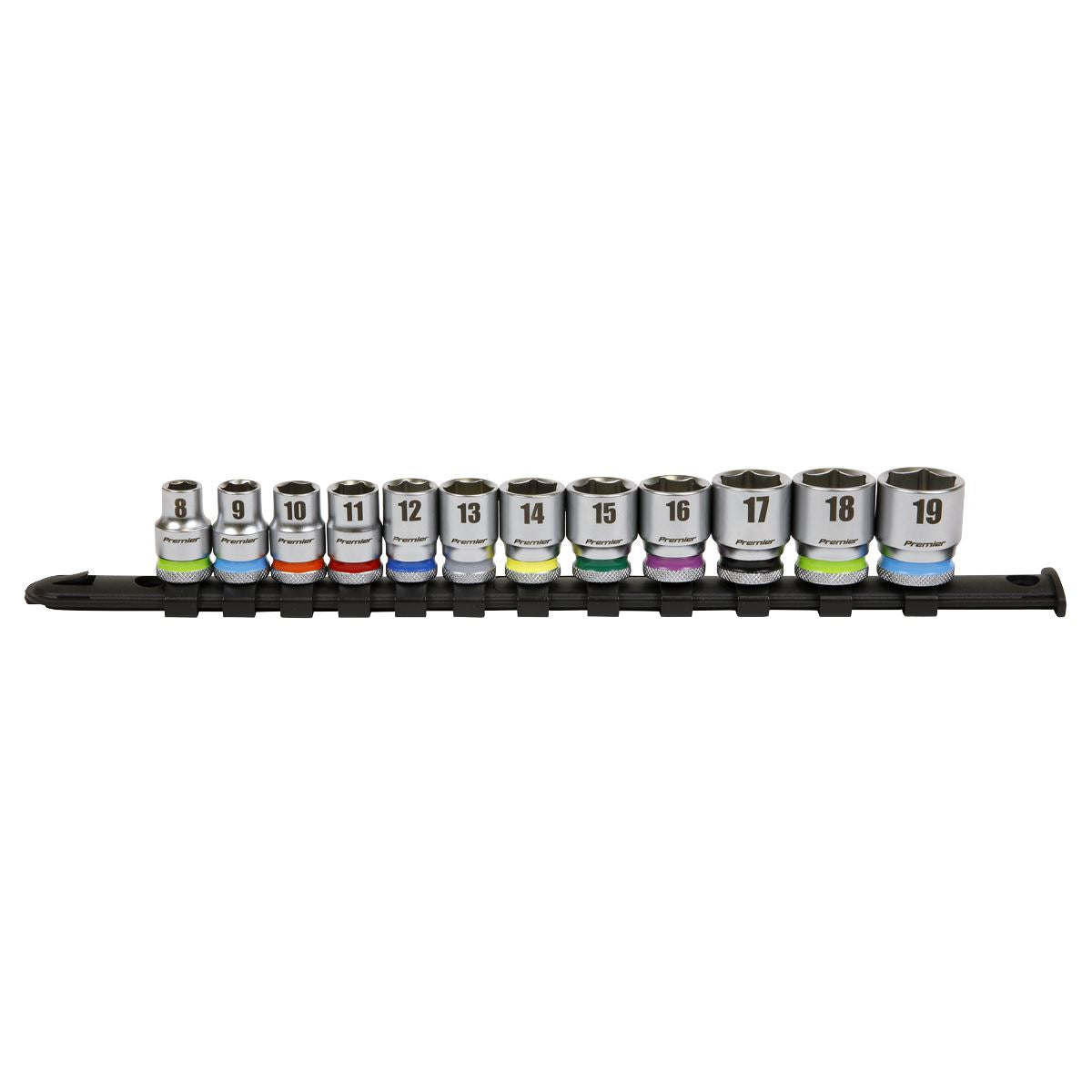 Sealey Socket Set 12pc 3/8"Sq Drive 6pt WallDrive Metric AK2660