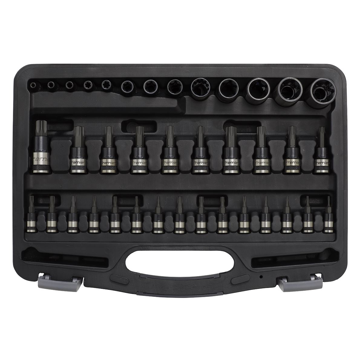 Sealey TRX-Star* & Security Socket Bit Set 38pc 1/4",3/8"&1/2"Sq Dr AK6197B
