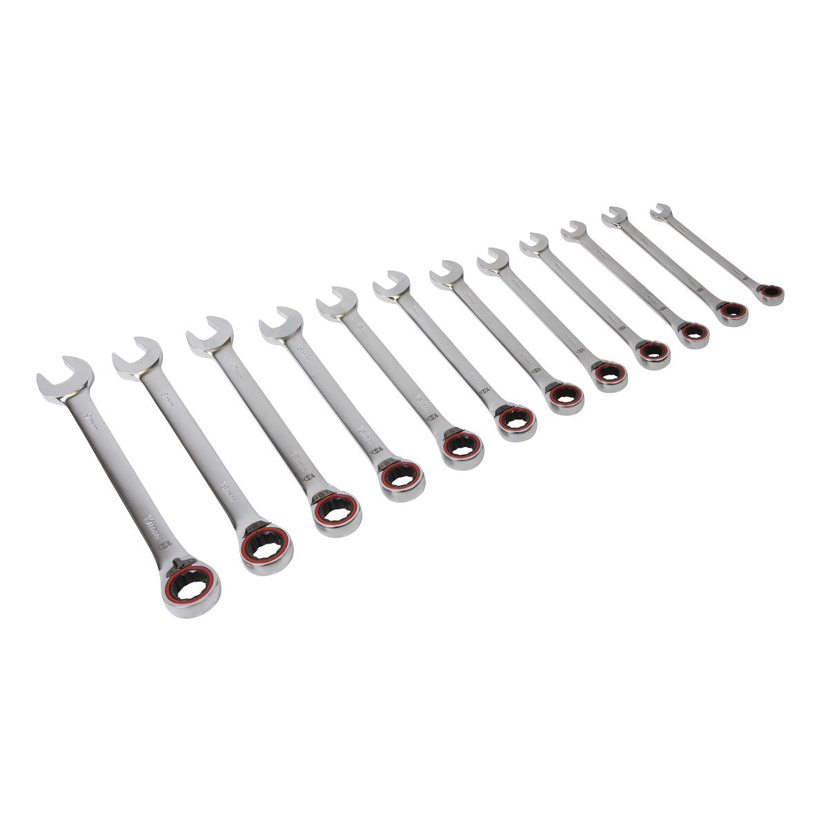 Sealey Reversible Ratchet Comb. Spanner Set 12pc Platinum Series AK63944