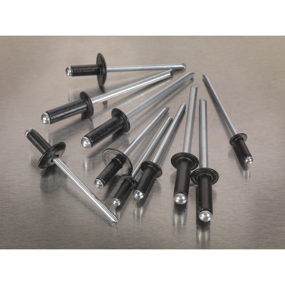 Sealey Rivet Assortment 200pc Black Anodised AB074BR